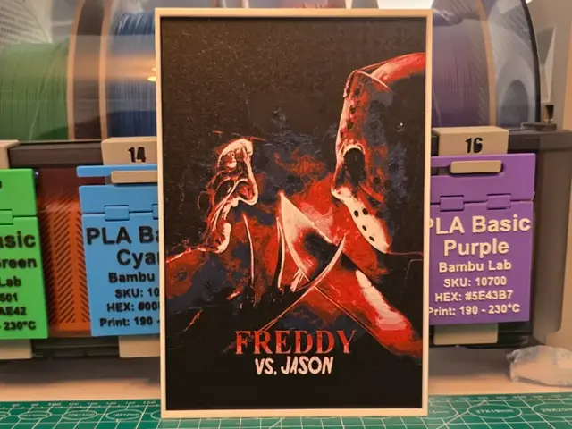 HueForge model: Freddy vs. Jason Movie Poster - Hueforge Art by Lumpy3D