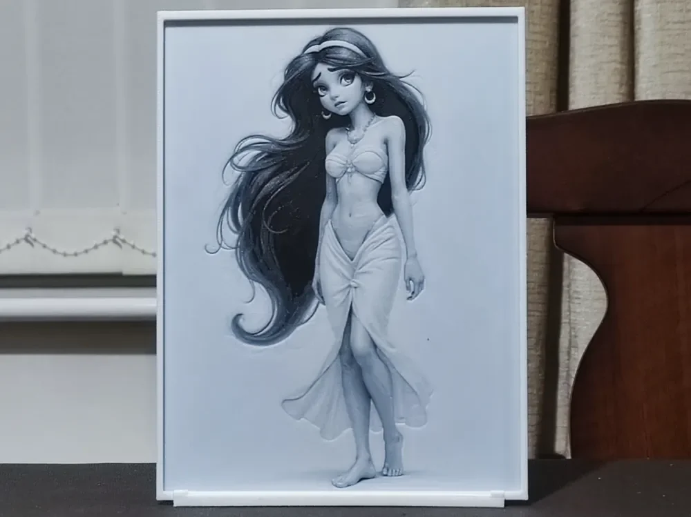 Princess Jasmine Grew Up - HueForge 2 Color by BoDad HueForge model: Princess Jasmine Grew Up - HueForge 2 Color by BoDad
