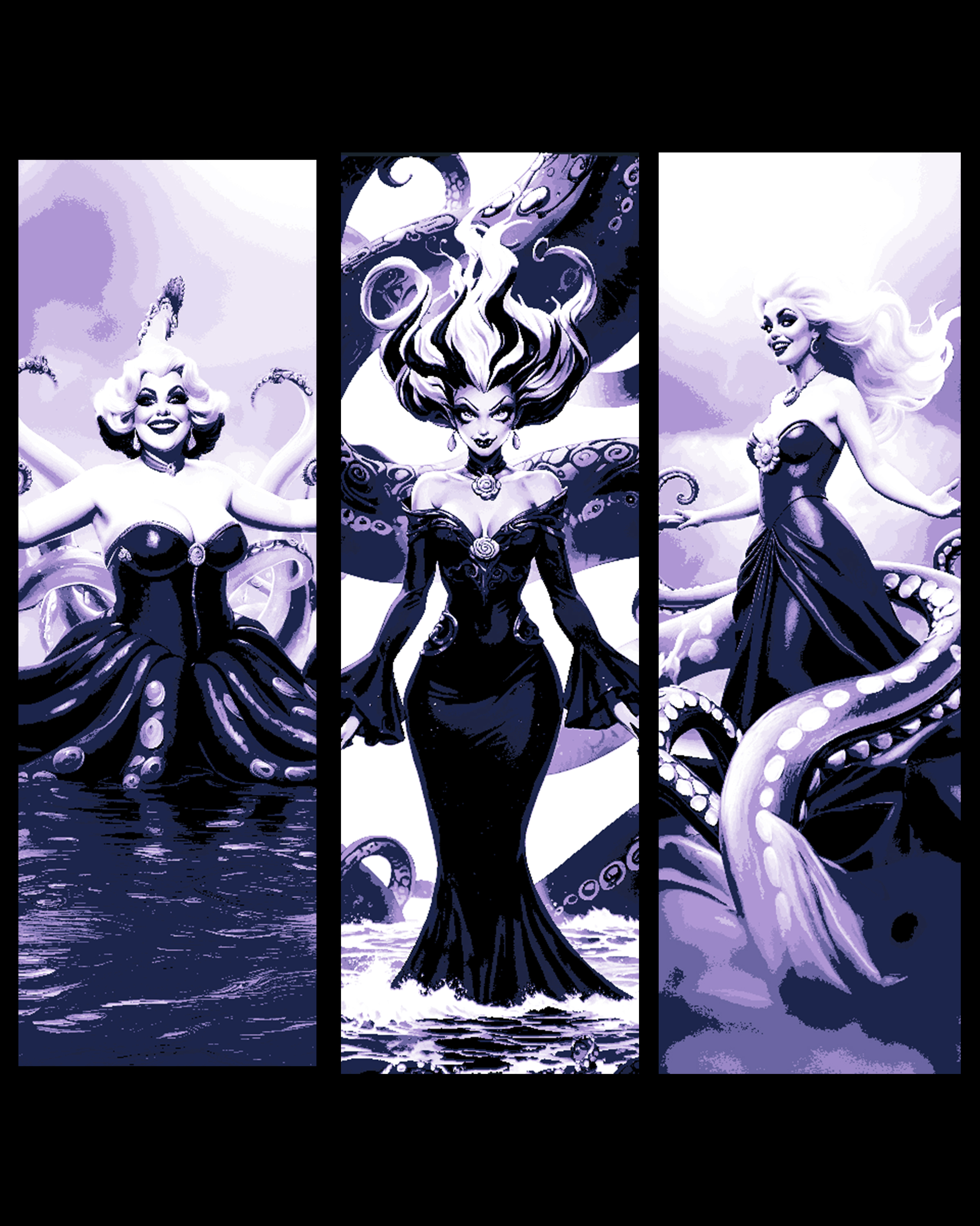 Fanart Set of Bookmarks - Concepts for the Villain Ursula from the Little Mermaid by BooneCo3d HueForge model: Fanart Set of Bookmarks - Concepts for the Villain Ursula from the Little Mermaid by BooneCo3d