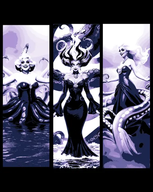 HueForge model: Fanart Set of Bookmarks - Concepts for the Villain Ursula from the Little Mermaid by BooneCo3d