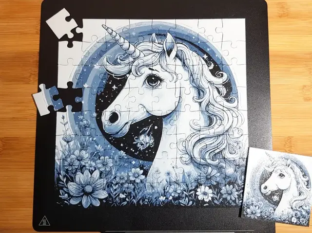 HueForge model: Unicorn Jigsaw Puzzle, 64-Piece, Hueforge by Dame Jo