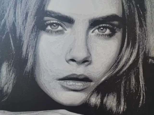 HueForge model: Cara Delevingne HueForge 3 Colour by BoDad