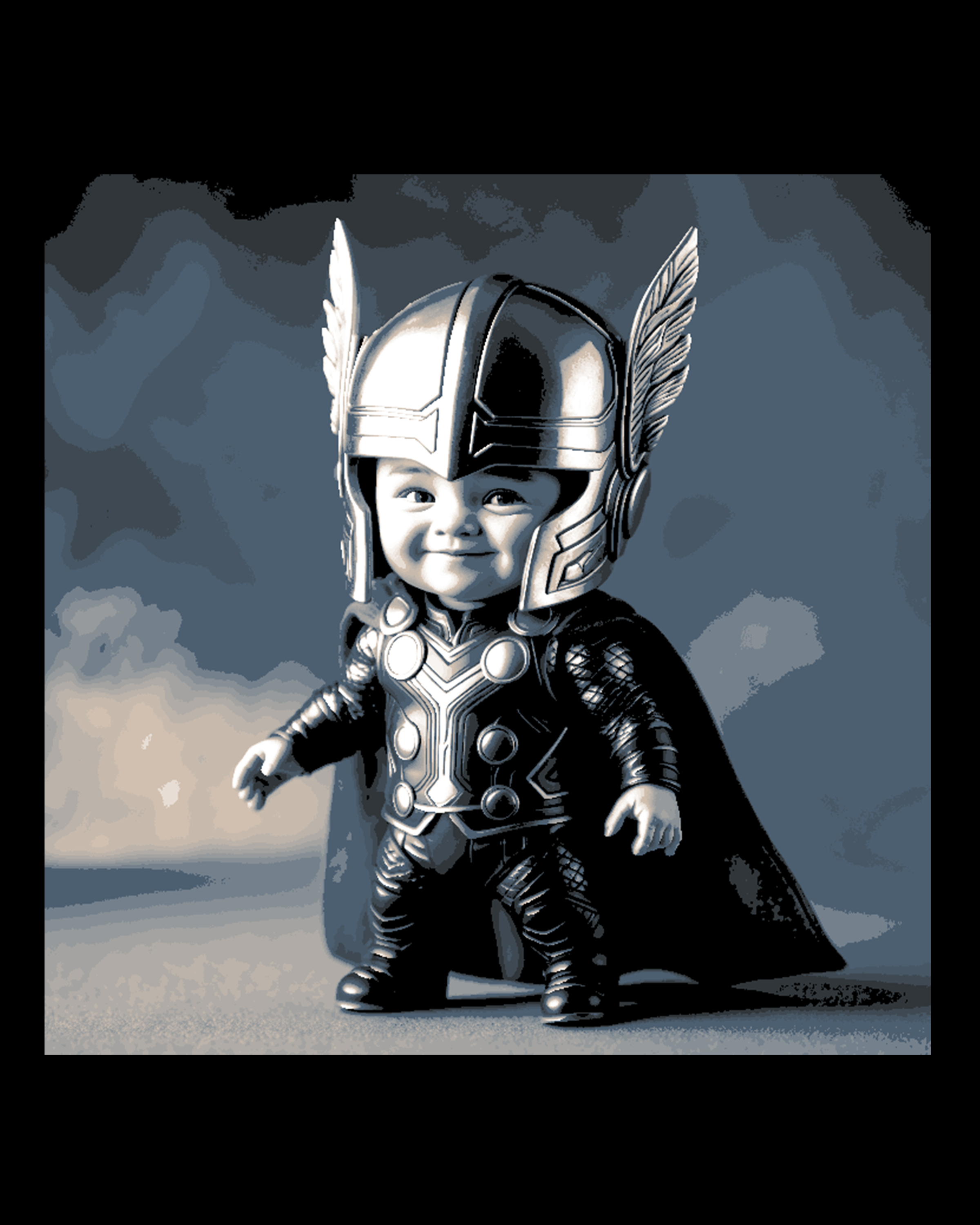 Chibi Art - Little one Photo of the Mighty Thor from Marvel Comics by BooneCo3d HueForge model: Chibi Art - Little one Photo of the Mighty Thor from Marvel Comics by BooneCo3d