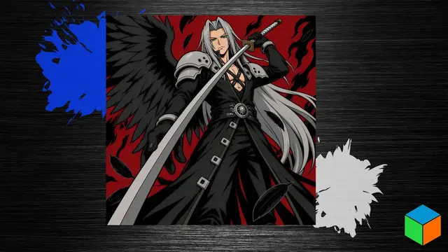 HueForge model: Three Greys for One Sword — Sephiroth by 3D Prints By Vic