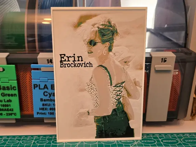 HueForge model: Erin Brockovich Movie Poster - Hueforge Art by Lumpy3D