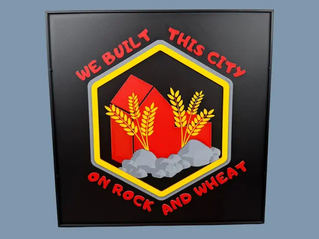 HueForge model: We Built This City on Rock and Wheat - Catan by Canadian Gamer