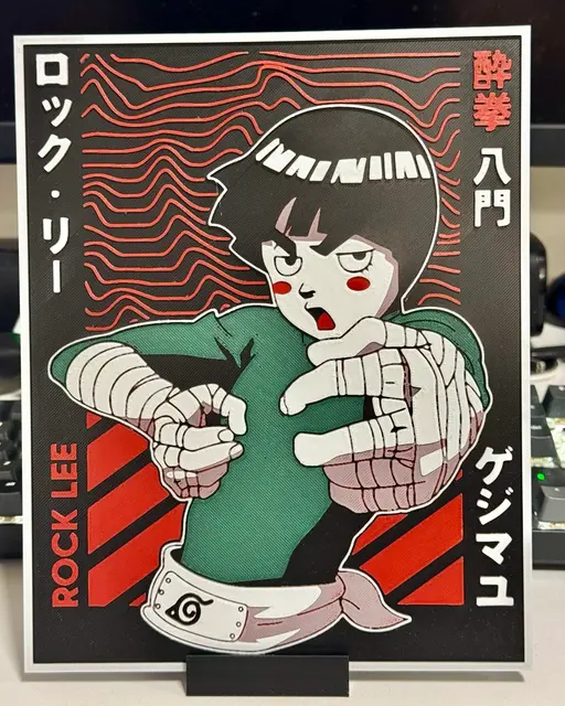 HueForge model: Rock Lee: Drunken Fist - Naruto by Strata Prints