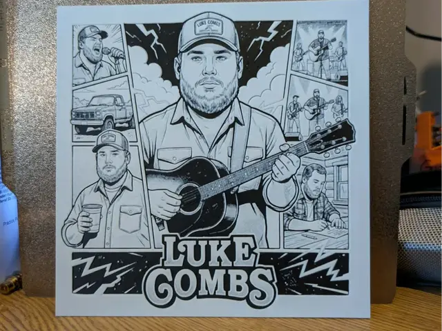 HueForge model: Luke combs - hueforge - 2 colours by 3dGlow