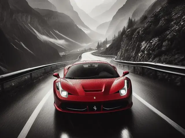 HueForge model: Ferrari in Mountains - Hueforge by BeaN