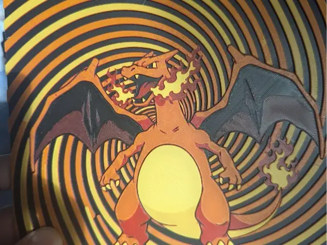 HueForge model: Hueforge dracaufeu v4 Charizard by ZombiePaint3D
