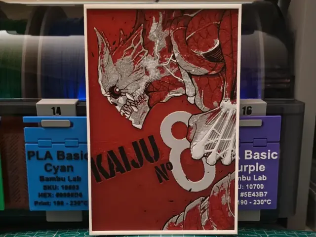 HueForge model: Kaiju No. 8 Poster - Hueforge Art by Lumpy3D