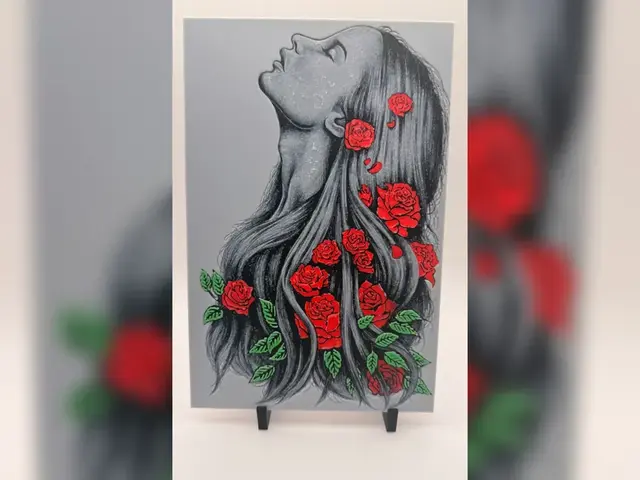 HueForge model: Roses in Her Shadow - Hueforge by Thadius
