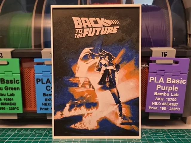HueForge model: Back to the Future Movie Poster V2 - Hueforge Art by Lumpy3D