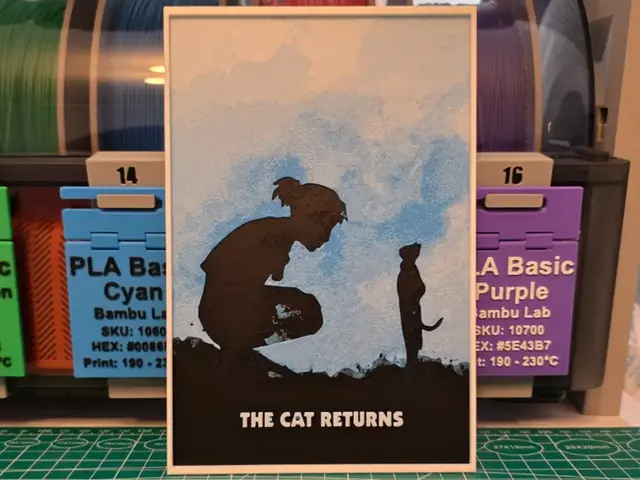 HueForge model: The Cat Returns Movie Poster - Hueforge Art by Lumpy3D