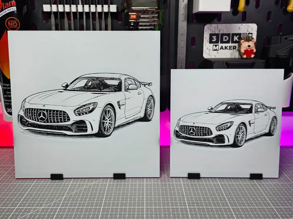 Mercedes AMG GT R - Hueforge - 3 Colors by Montoya Maker HueForge model: Mercedes AMG GT R - Hueforge - 3 Colors by Montoya Maker