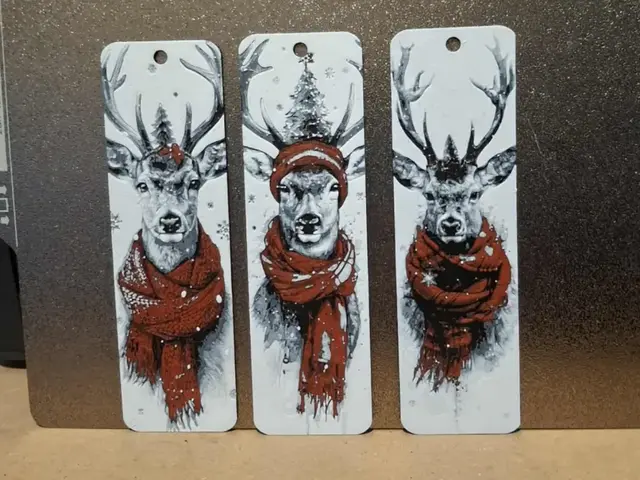 HueForge model: Set of 3 christmas deer bookmarks by 3dGlow