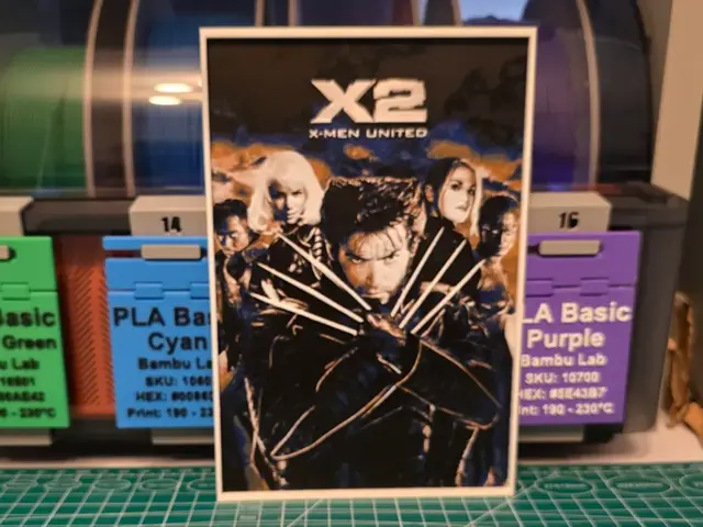 HueForge model: X2 Movie Poster - Hueforge Art by Lumpy3D