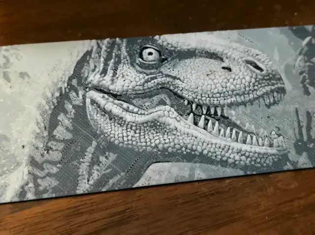 HueForge model: Velocoraptor Head bookmark 2 colors by AirMechDesigns