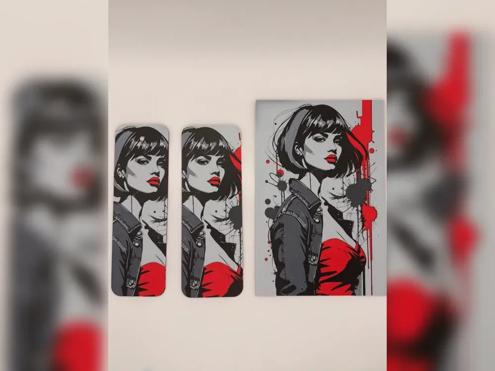 Red Dress Denim hueforge bookmark set by Thadius HueForge model: Red Dress Denim hueforge bookmark set by Thadius