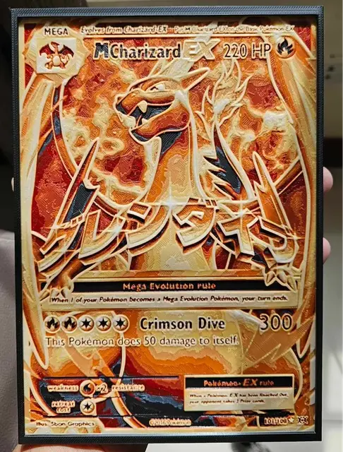 HueForge model: Oversized Pokemon Card Mega Charizard EX -Hueforge by Loki