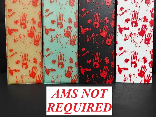 HueForge model: Bloody hands Wall decor Bookmark NO AMS NEEDED by TheHueforgeLady