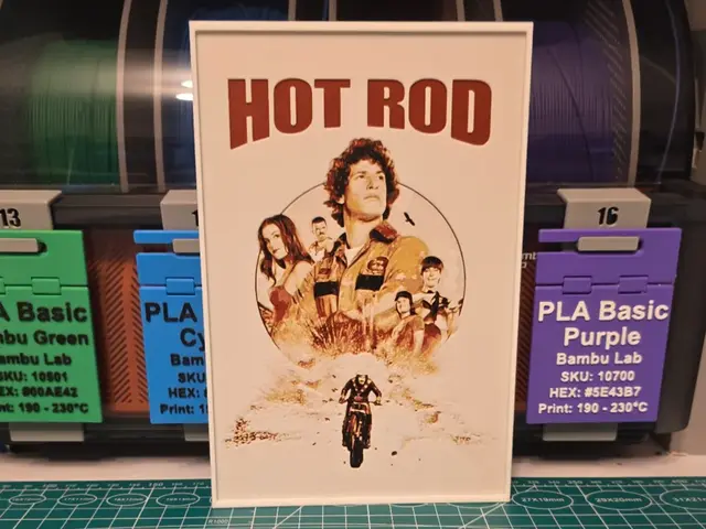 HueForge model: Hot Rod Movie Poster - Hueforge Art by Lumpy3D