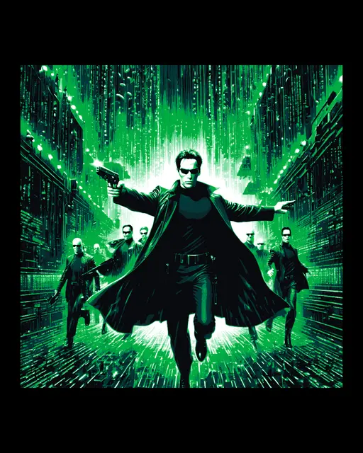 HueForge model: Wall Fan Art depiction of Neo from the Matrix movies by BooneCo3d