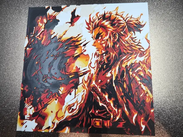 Rengoku Flames 200x200mm hueforge