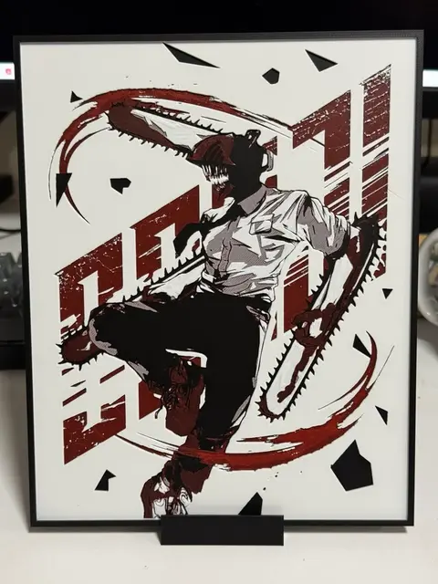HueForge model: Chainsaw Man - Denji in Action by Strata Prints
