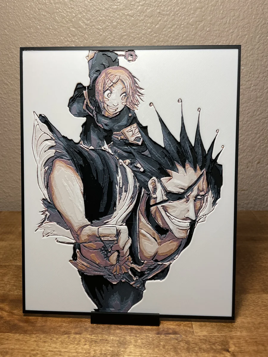 Kenpachi and Yachiru by Cloudy Nostalgia HueForge model: Kenpachi and Yachiru by Cloudy Nostalgia