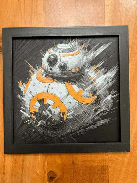HueForge model: BB-8 Black Background by JustBe 3D Printing