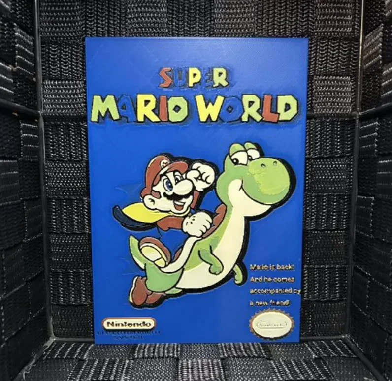Hueforge Game Poster - Super Mario World - by JoDau HueForge model: Hueforge Game Poster - Super Mario World - by JoDau