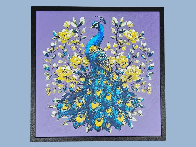 HueForge model: Pretty as a Peacock by BusyKikiBee