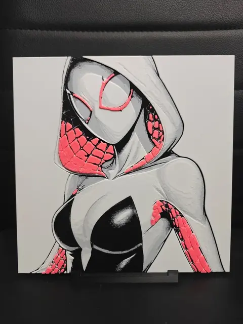 HueForge model: Spider Gwen by TheHueforgeLady