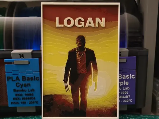 HueForge model: Logan Movie Poster - Hueforge Art by Lumpy3D