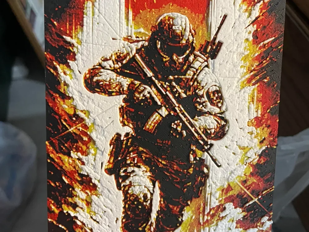 Soldier Running Hueforge by Advancedtechworldwide HueForge model: Soldier Running Hueforge by Advancedtechworldwide