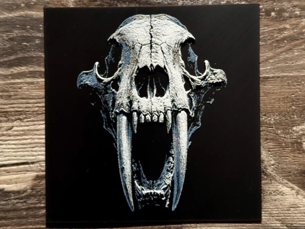 Sabertooth Tiger Skull Series by novy HueForge model: Sabertooth Tiger Skull Series by novy