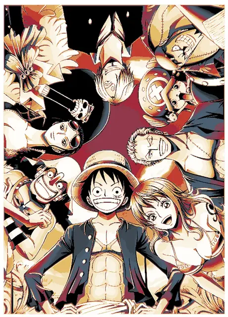HueForge model: Straw Hat Pirates - One Piece by Cloudy Nostalgia