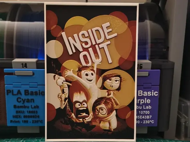 HueForge model: Inside Out Movie Poster -Hueforge Art by Lumpy3D