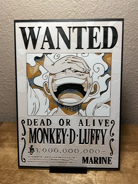 HueForge model: Luffy - Wanted Poster by Cloudy Nostalgia