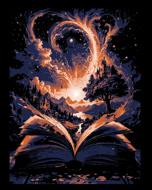 HueForge model: The worlds explode from the pages of books - wall art #7 in series by BooneCo3d