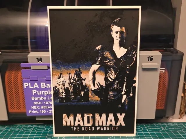 HueForge model: Mad Max 2 Movie Poster V2 - Hueforge Art by Lumpy3D