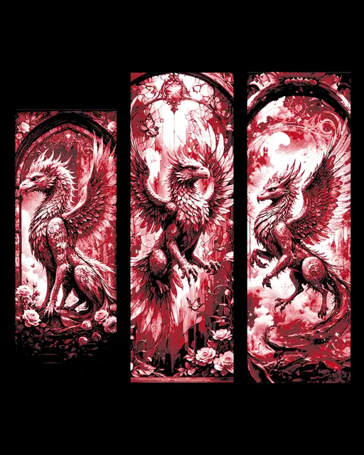 HueForge model: High Fantasy Tapestry Art of a Royal Griffin - Set of Bookmarks by BooneCo3d