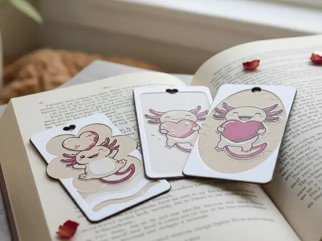 HueForge model: Valentines Axolotl Bookmarks - Set of 3 - Hueforge by doodleddigital
