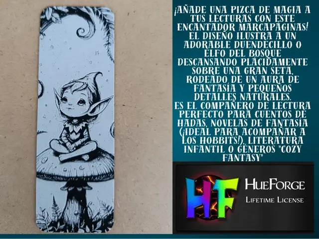HueForge model: BookmarkWhimsical Elf & Mushroom by FYTY112