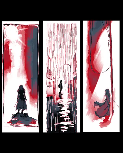 HueForge model: Simple depictions of Anime scenes shown as art on its own - Set of Bookmarks by BooneCo3d