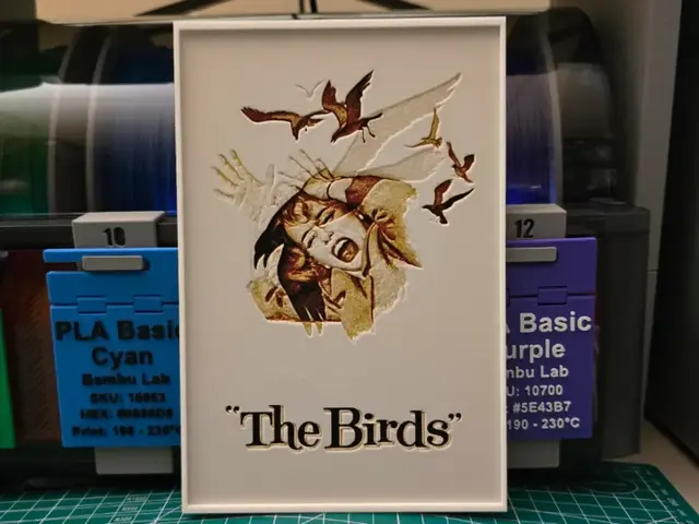 HueForge model: The Birds Movie Poster - Hueforge Art by Lumpy3D