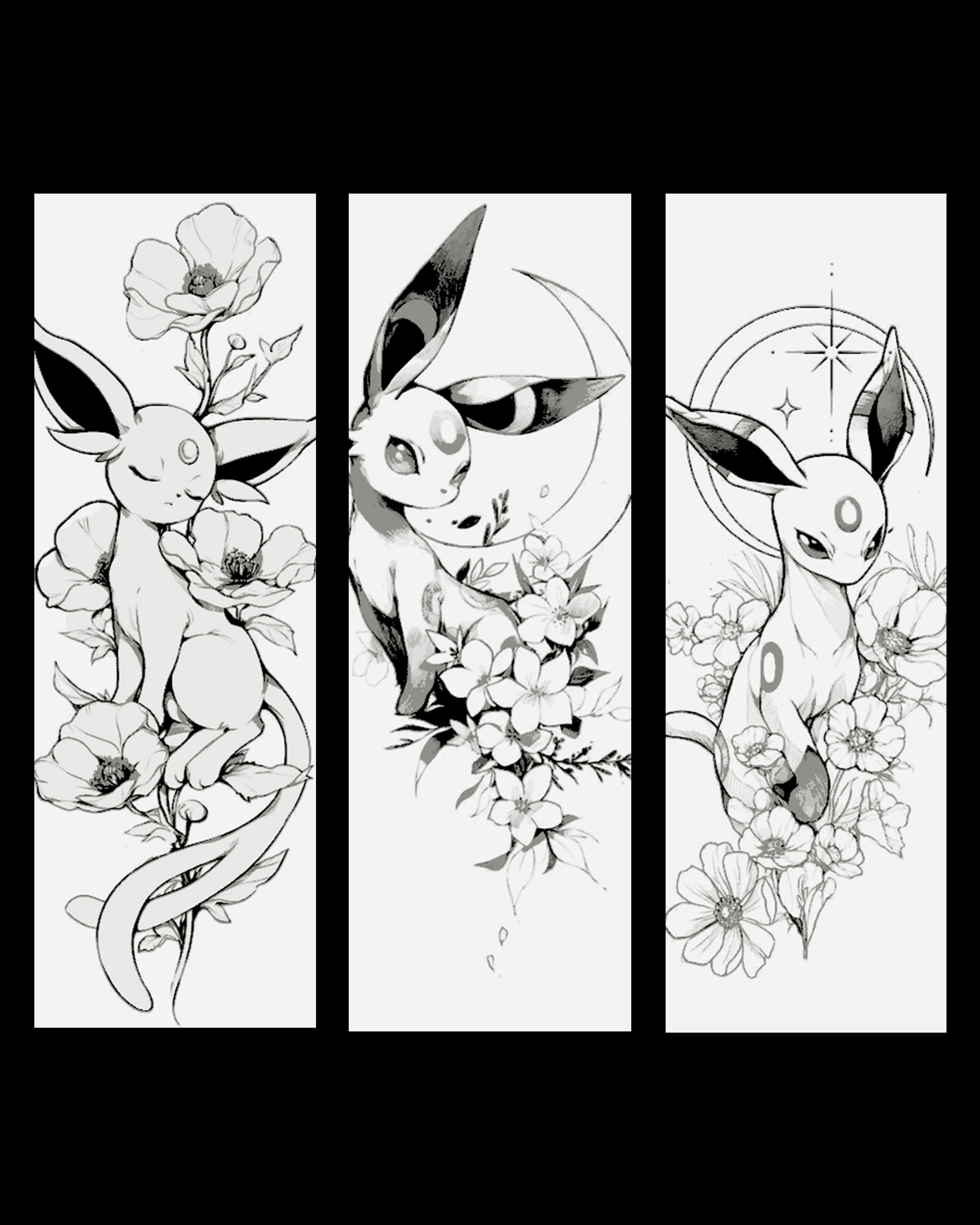 Black and White Sketches of Eevolution Espeon from Pokemon - Hueforge Bookmark Fanart by BooneCo3d HueForge model: Black and White Sketches of Eevolution Espeon from Pokemon - Hueforge Bookmark Fanart by BooneCo3d
