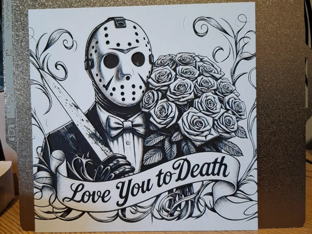 Voorhees - love you to death by 3dGlow HueForge model: Voorhees - love you to death by 3dGlow
