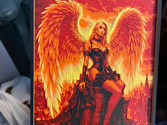 HueForge model: Angel at Sunset by Advancedtechworldwide